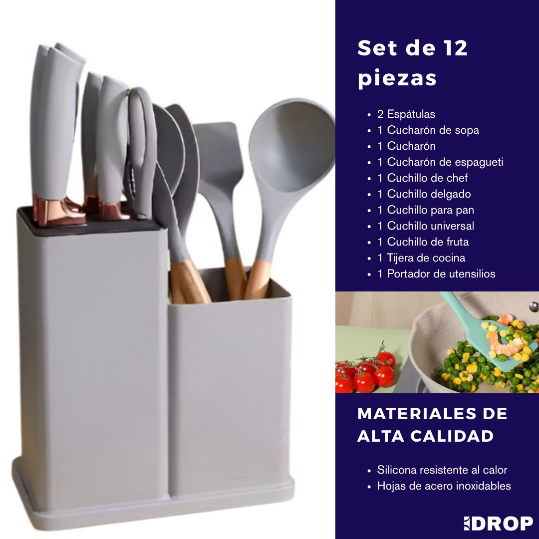 Set de utensilios de 12 piezas