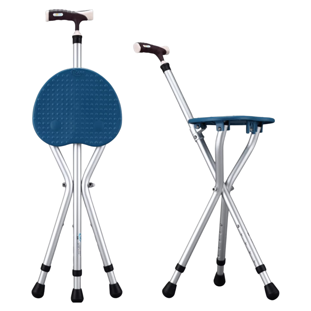 Baston con asiento plegable (Para personas con problemas de movilidad o cansancio al caminar)