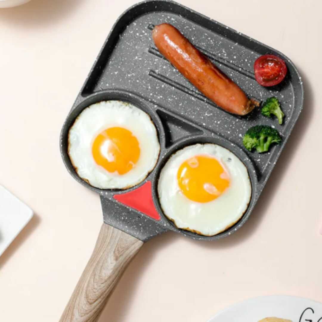 Sartén de 3 divisiones + regalía spray de aceite