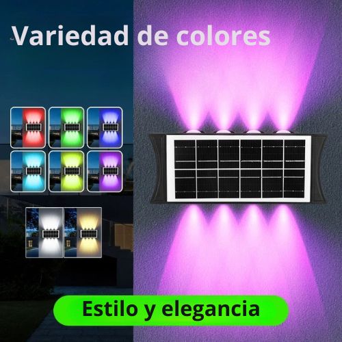 SOLARLIGHT Set de 2 lamparas solares con luces RGB de lujo