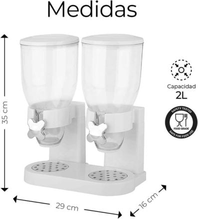 Dispensador doble para cereales, marca HOMESTAR