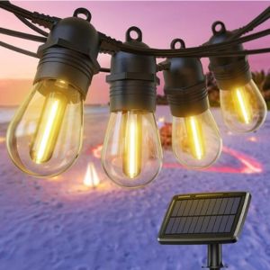 Guirnalda SOLAR de luces led (amarillo calido) 10 Metros 20 bombillos