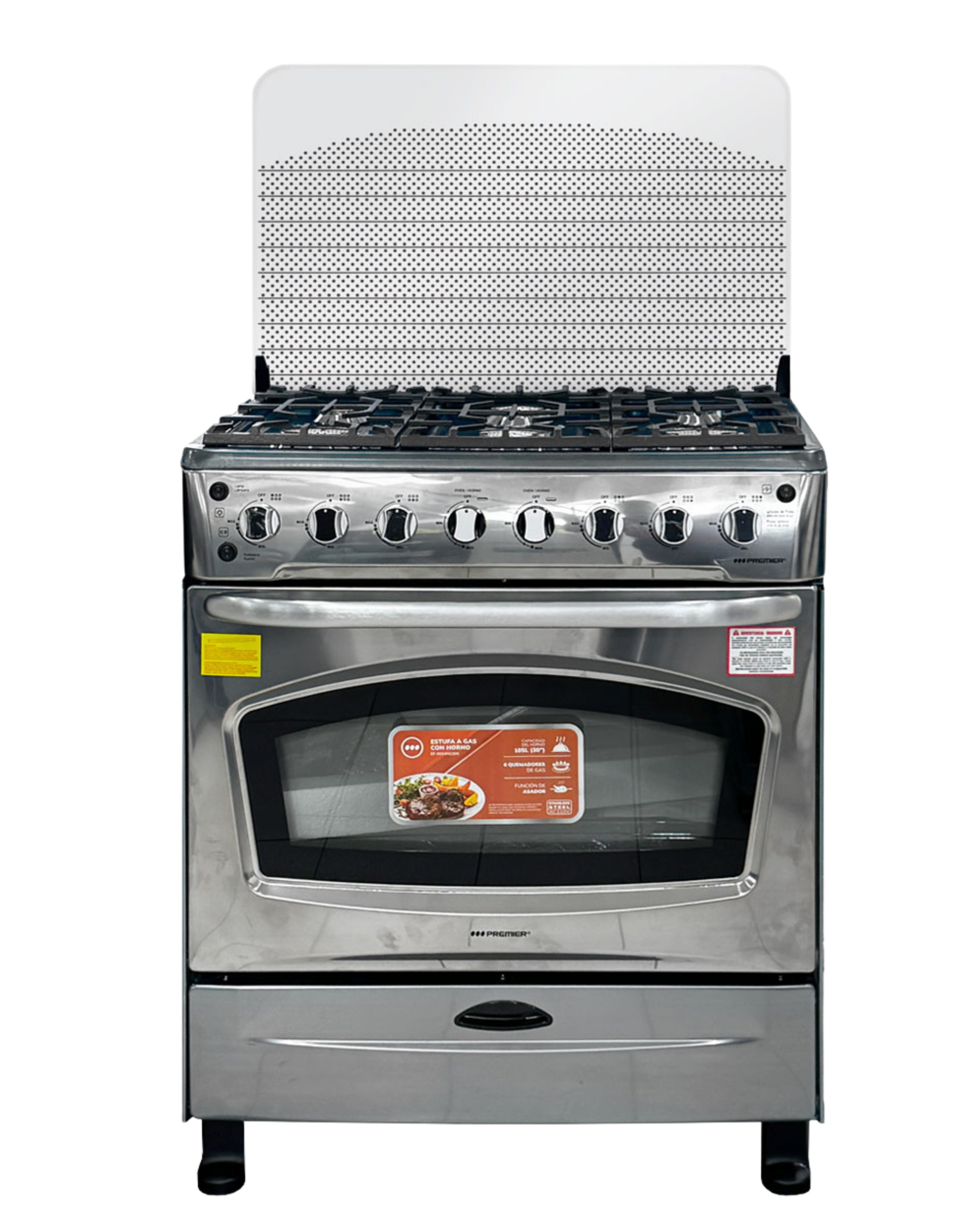 Estufa de gas de 6 quemadores con función de asador EF-9054NG306