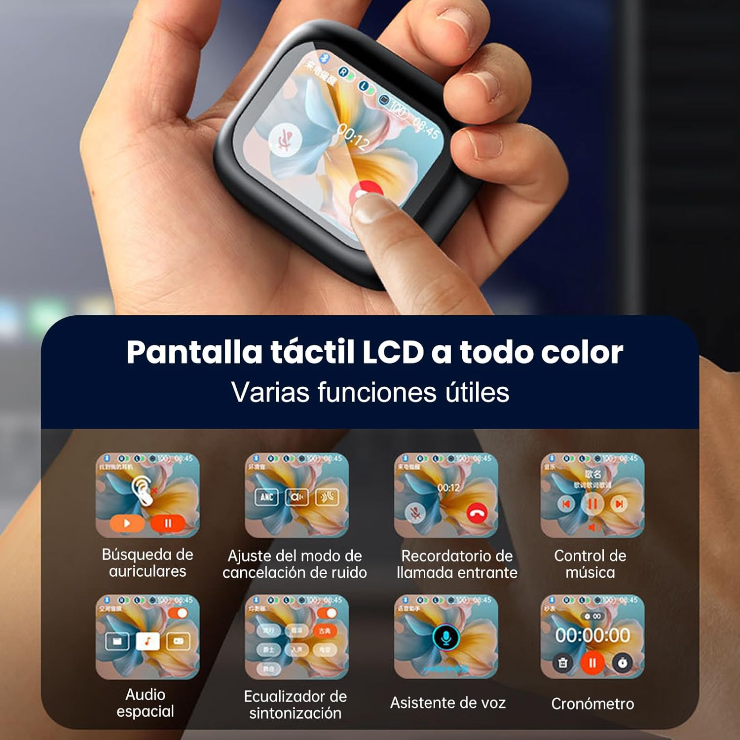 Audifonos inalambricos T9 PRO Bluetooth con pantalla Táctil.