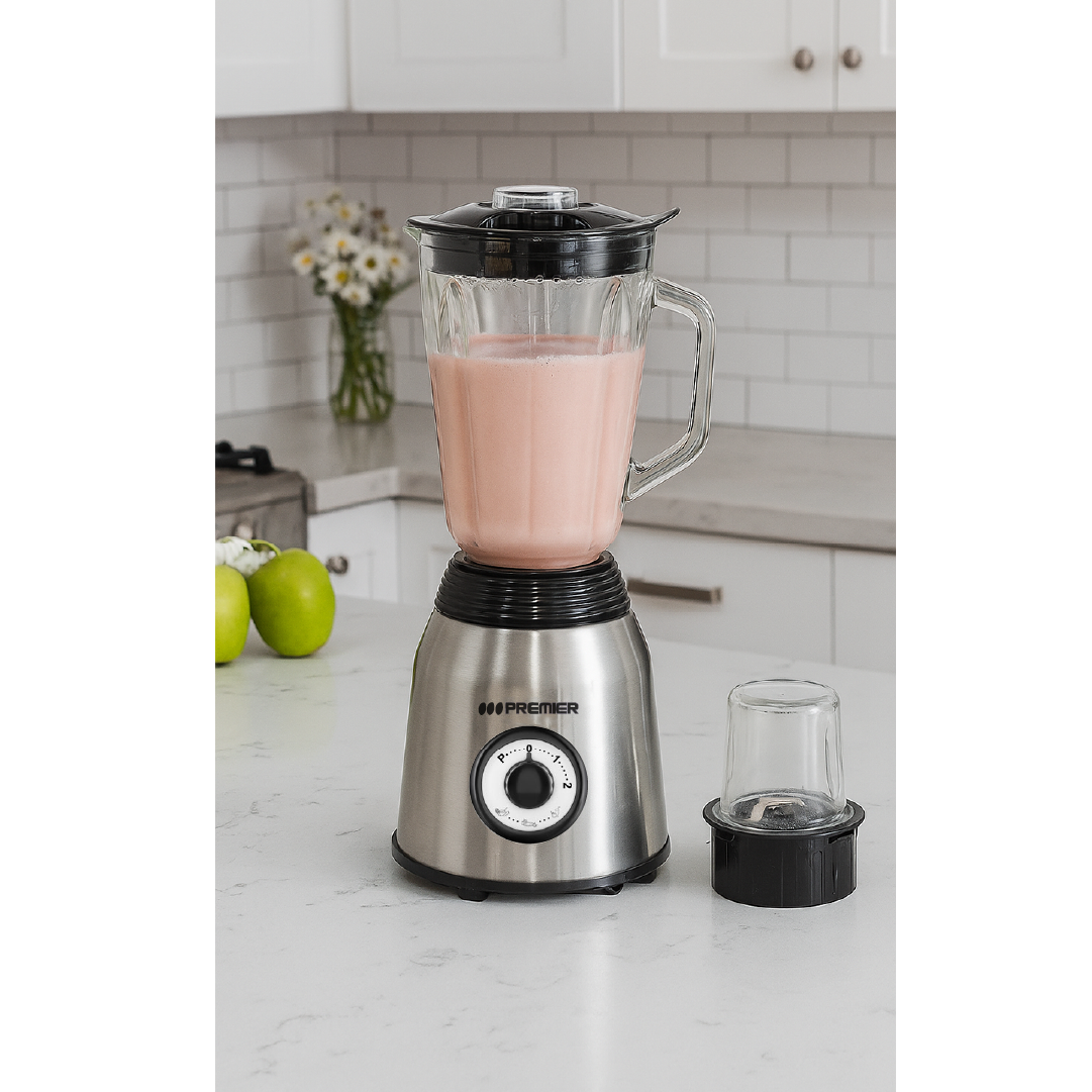 Licuadora premier 2 en 1 1.5 L jarra de vidrio