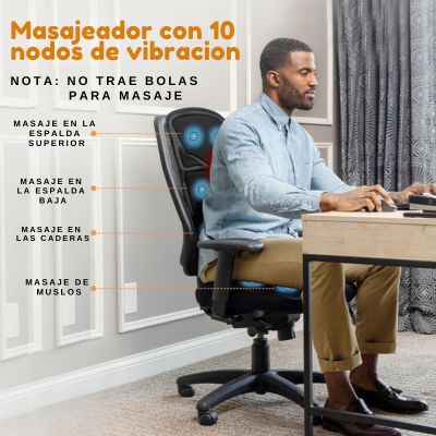 Cojin para asiento masaje con vibracion y calor.