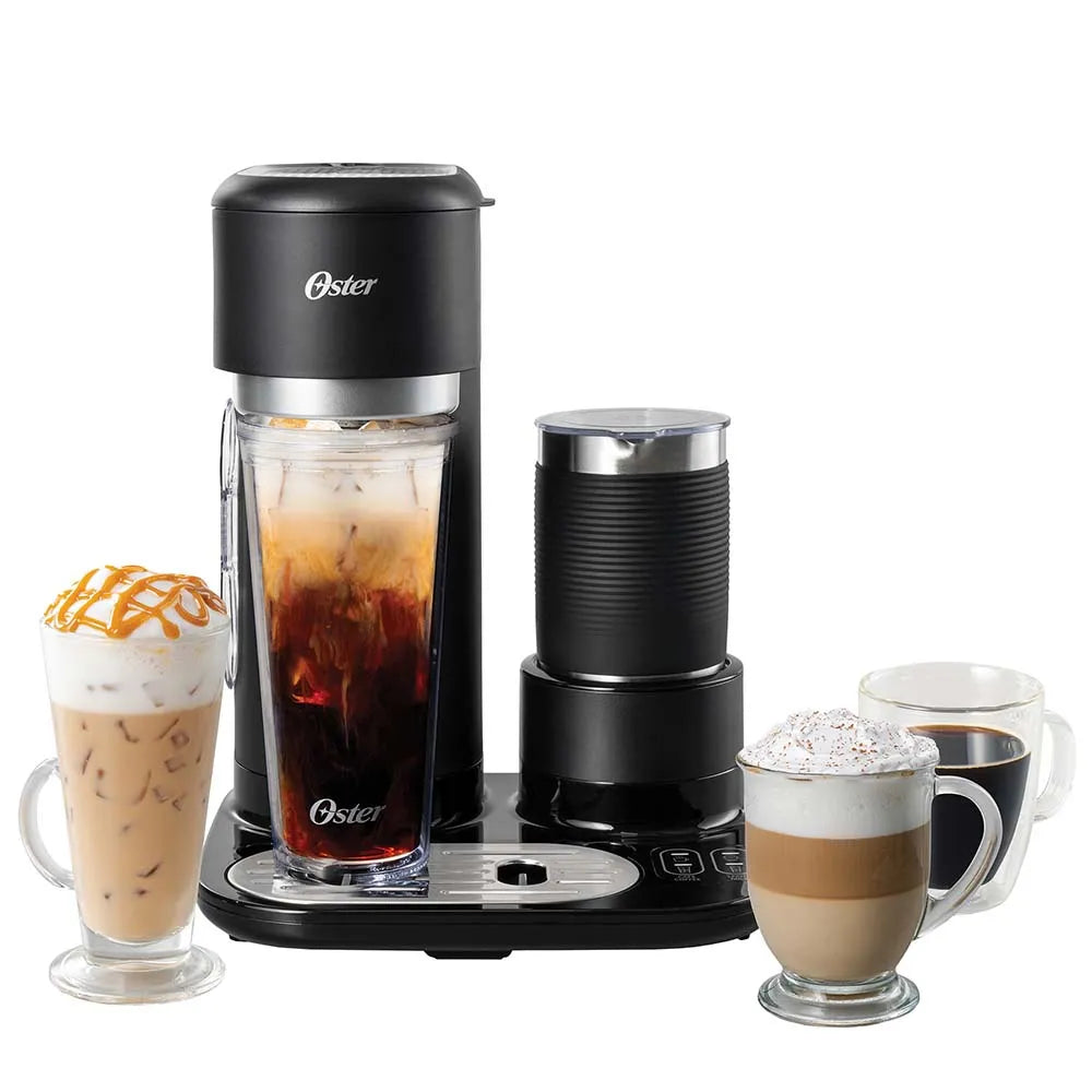 Cafetera Latte 4 en 1 Oster® , con espumador BVSTDC02B