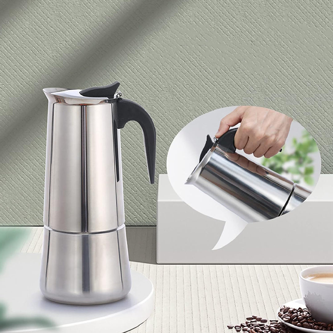 Cafetera italiana acero inoxidable 12 tazas de espresso