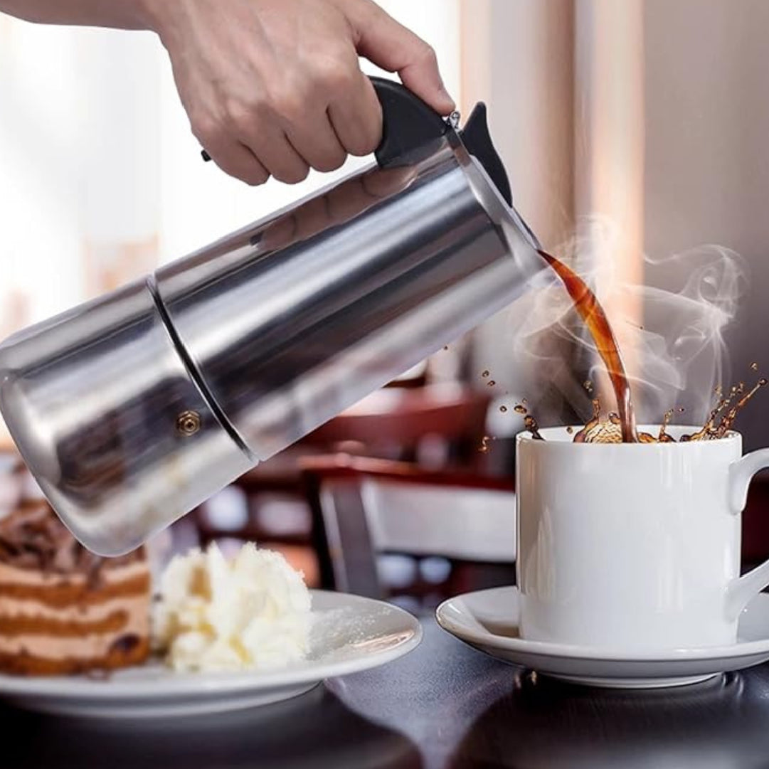 Cafetera italiana acero inoxidable 12 tazas de espresso