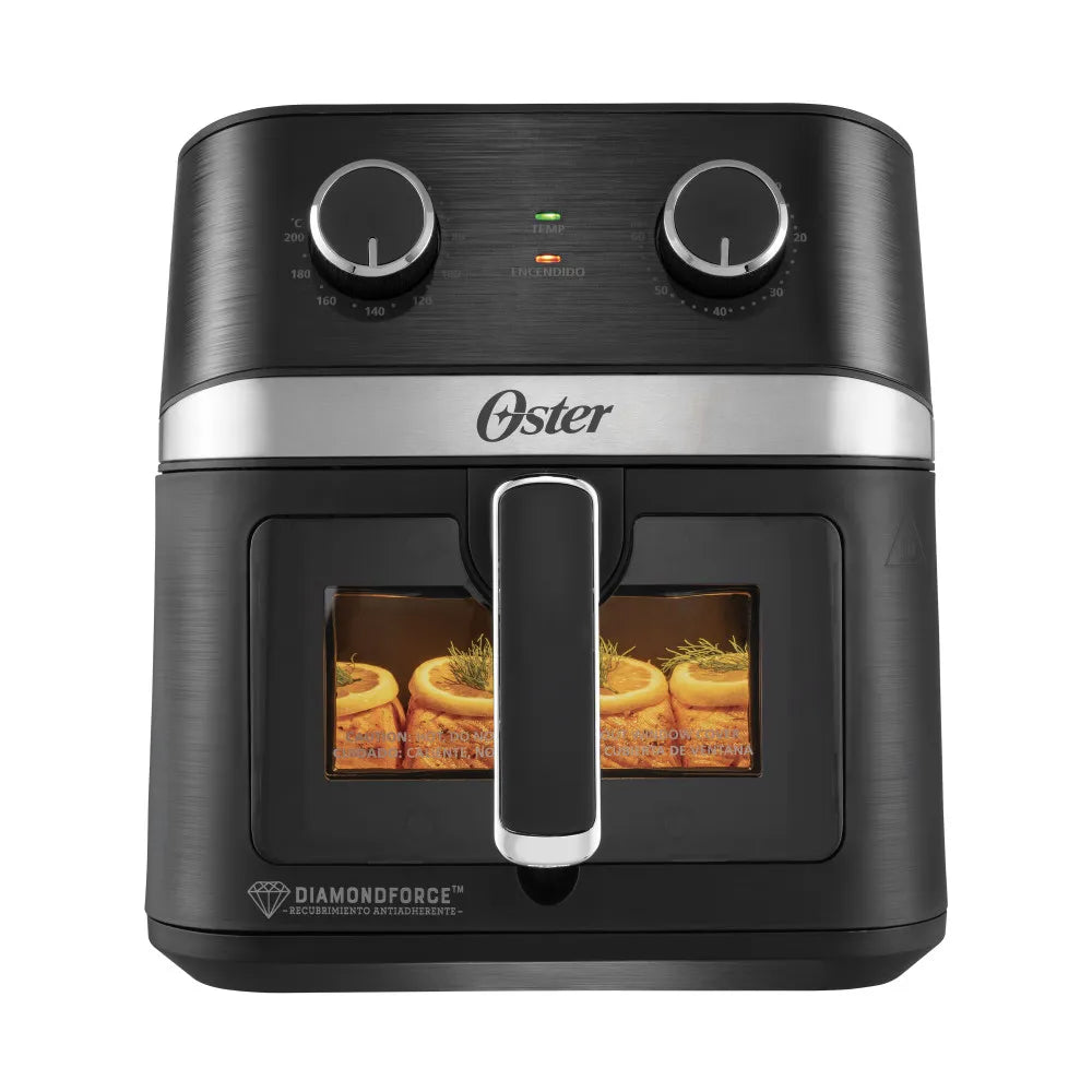 Freidora de Aire Manual, Recubrimiento Oster® DiamondForce, Ventana y Luz Interna, 6L de Capacidad