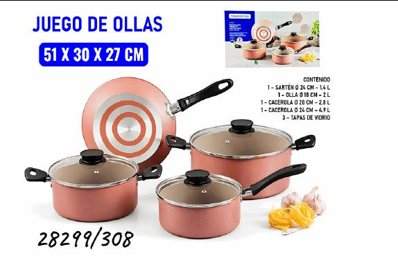Juego de ollas de 7 piezas tramontina