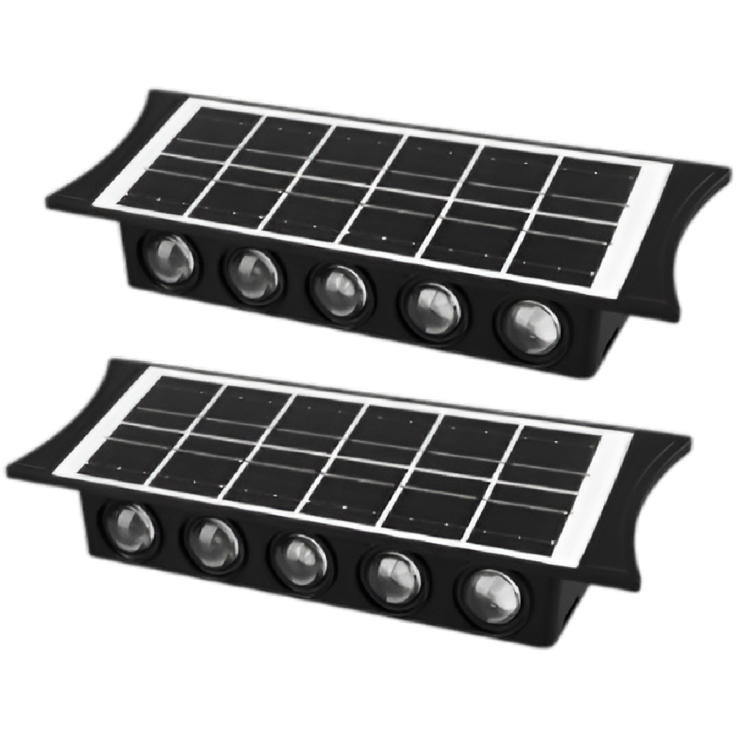 SOLARLIGHT Set de 2 lamparas solares con luces RGB de lujo
