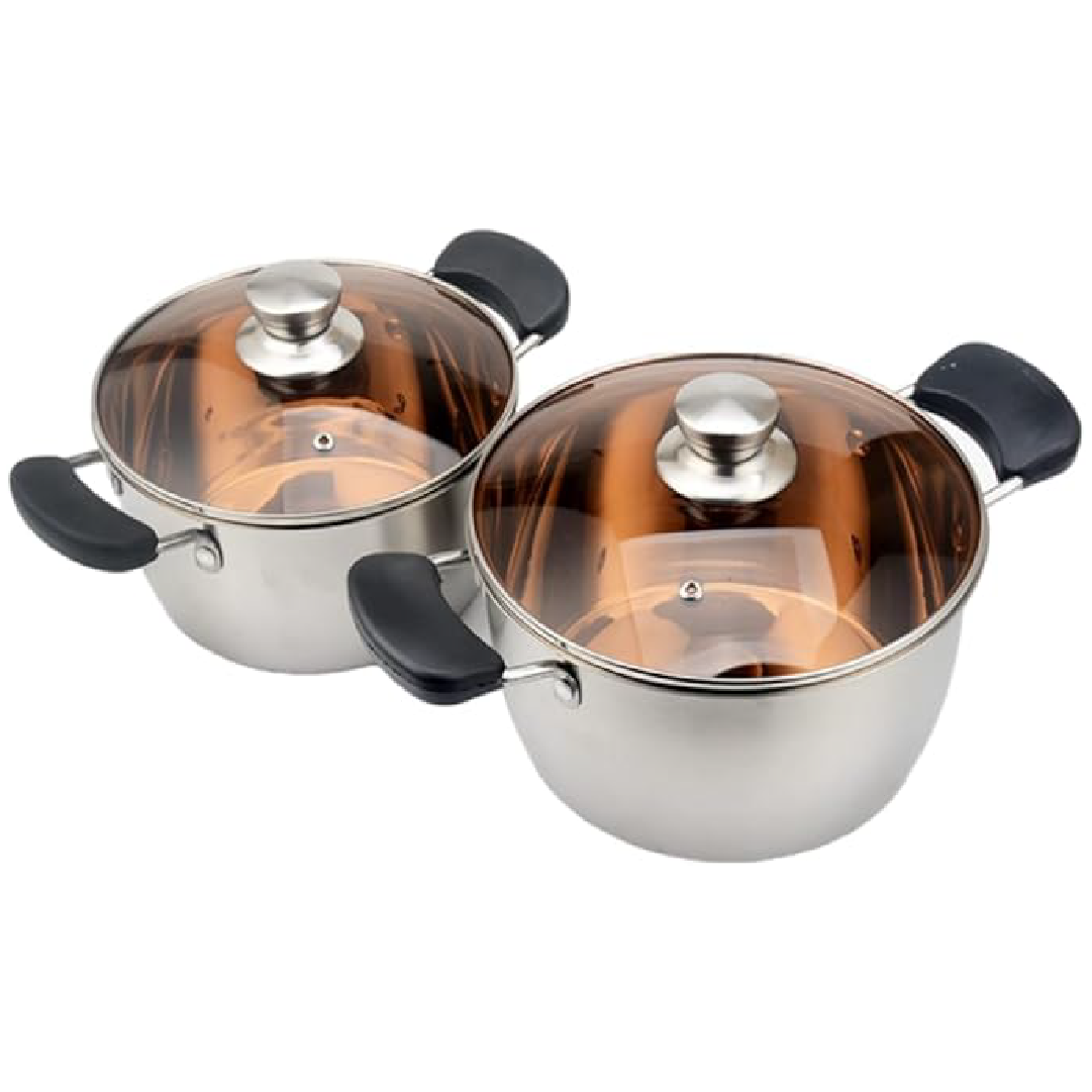 Set de ollas de acero inoxidable 10 piezas