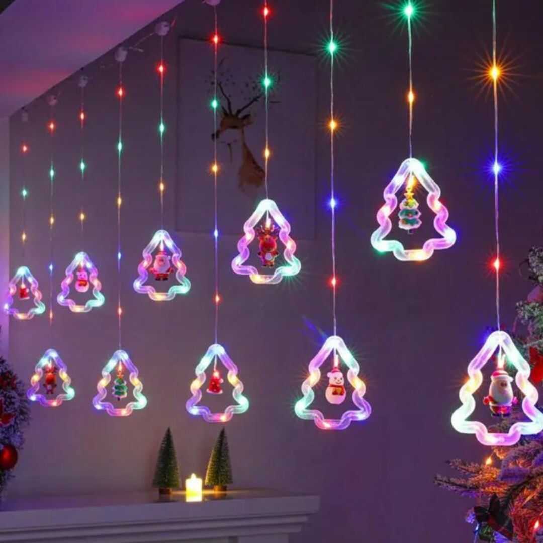 Lluvia de luces con figurillas (disponibles en blancas o cálidas)