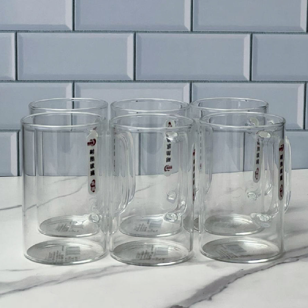 Set de 6 tazas de vidrio 270 ml