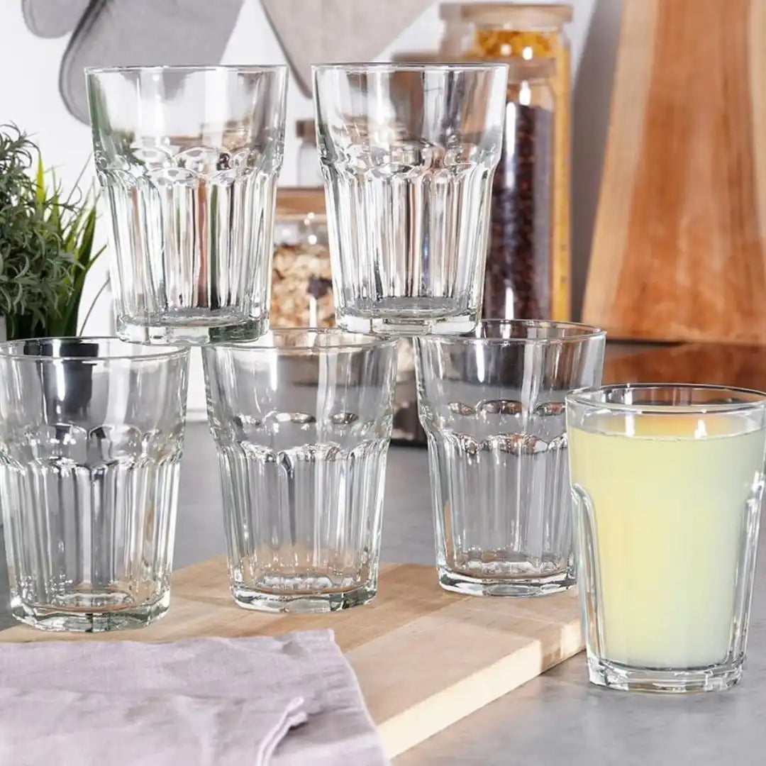 Set de 6 vasos de vidrio 520ml nadir