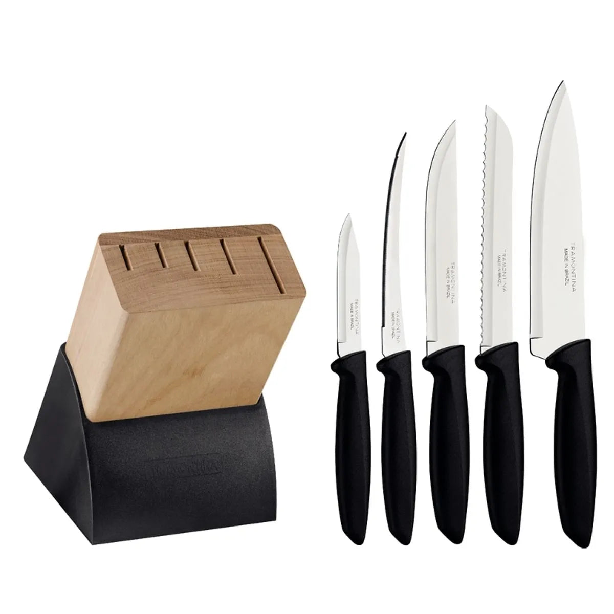 Set de cuchillos tramontina con base de madera