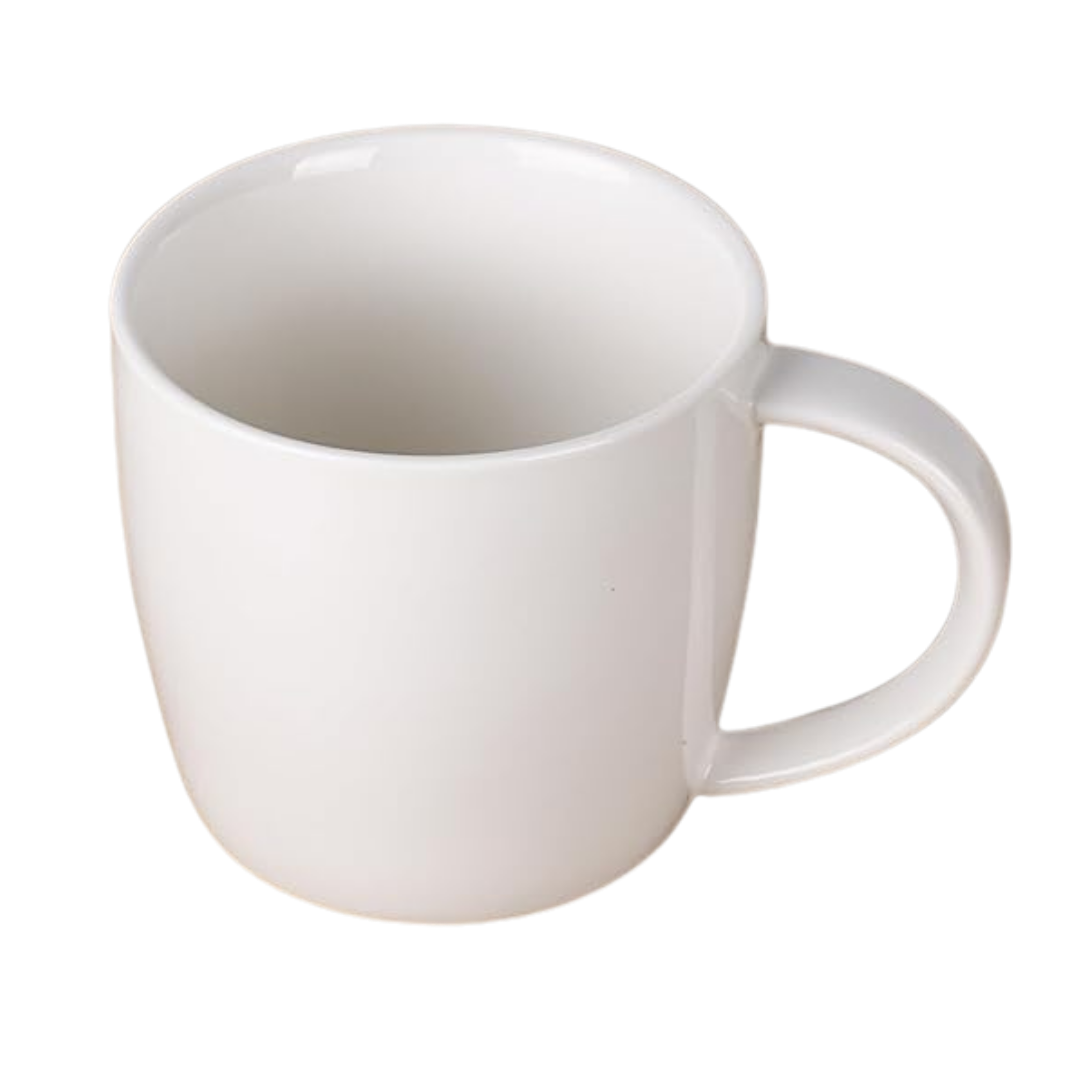 Taza de 12 onzas blancas para serigrafiar