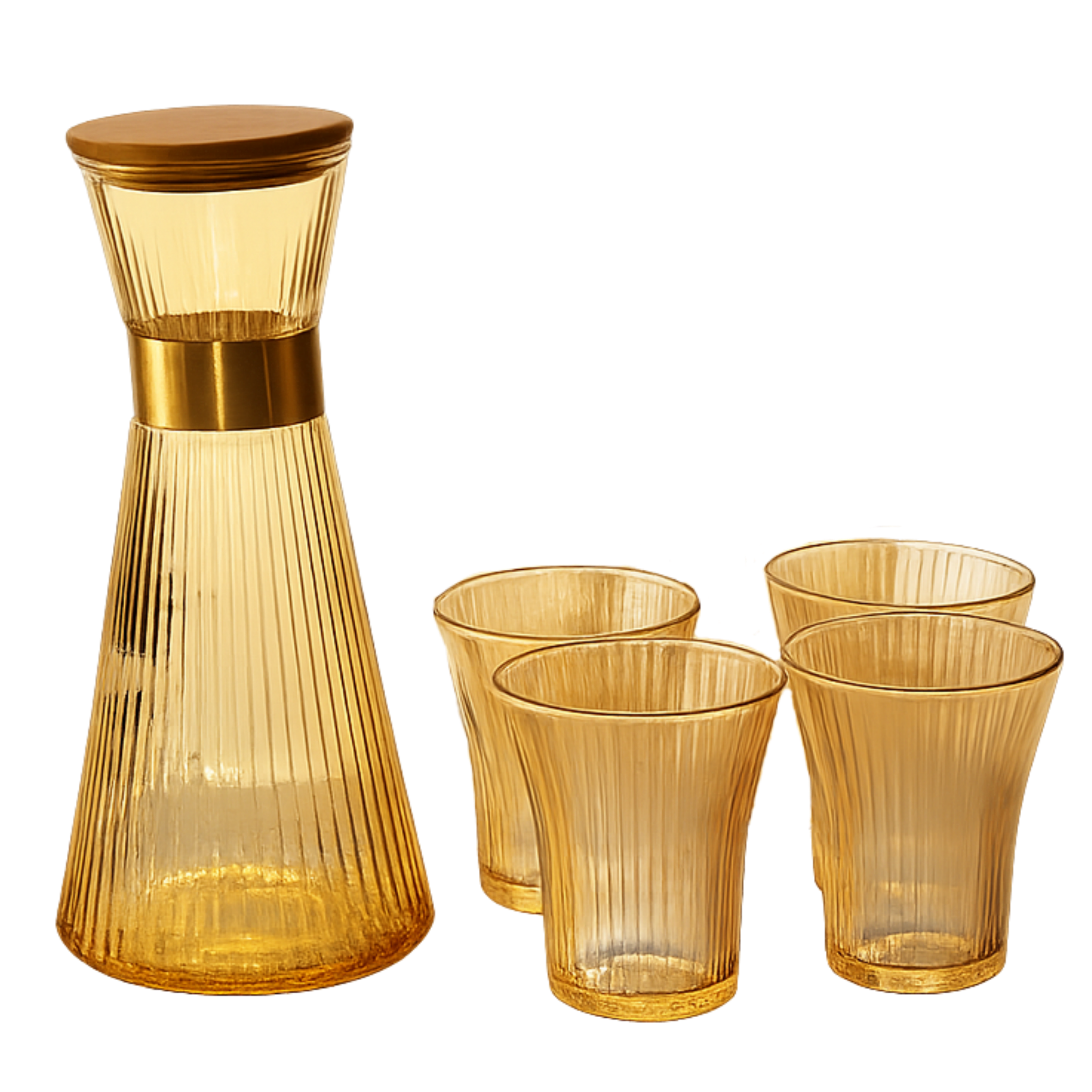 Set de jarra con 4 vasos tipos sangría
