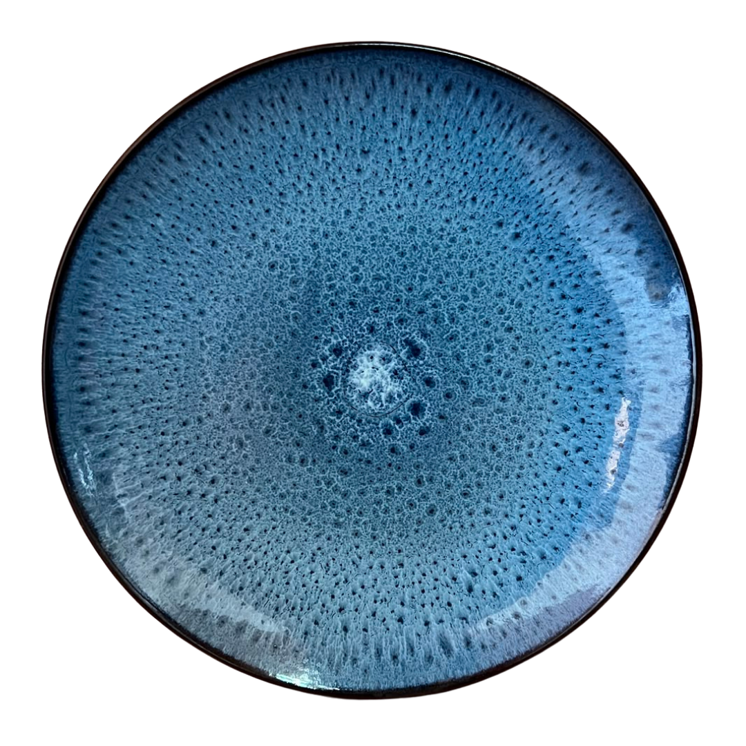 PLATO AZUL CON DECORADO ZHZ-4