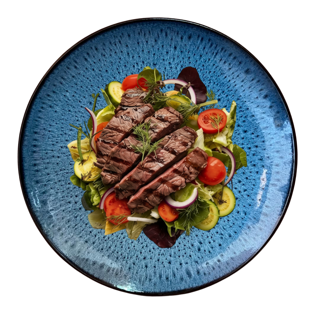 PLATO AZUL CON DECORADO ZHZ-4