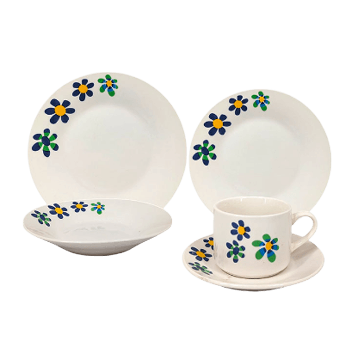 Vajilla 20 piezas floreada 1396