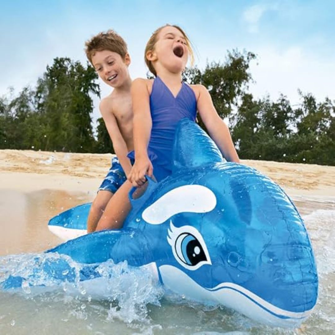 Ballena azul inflable