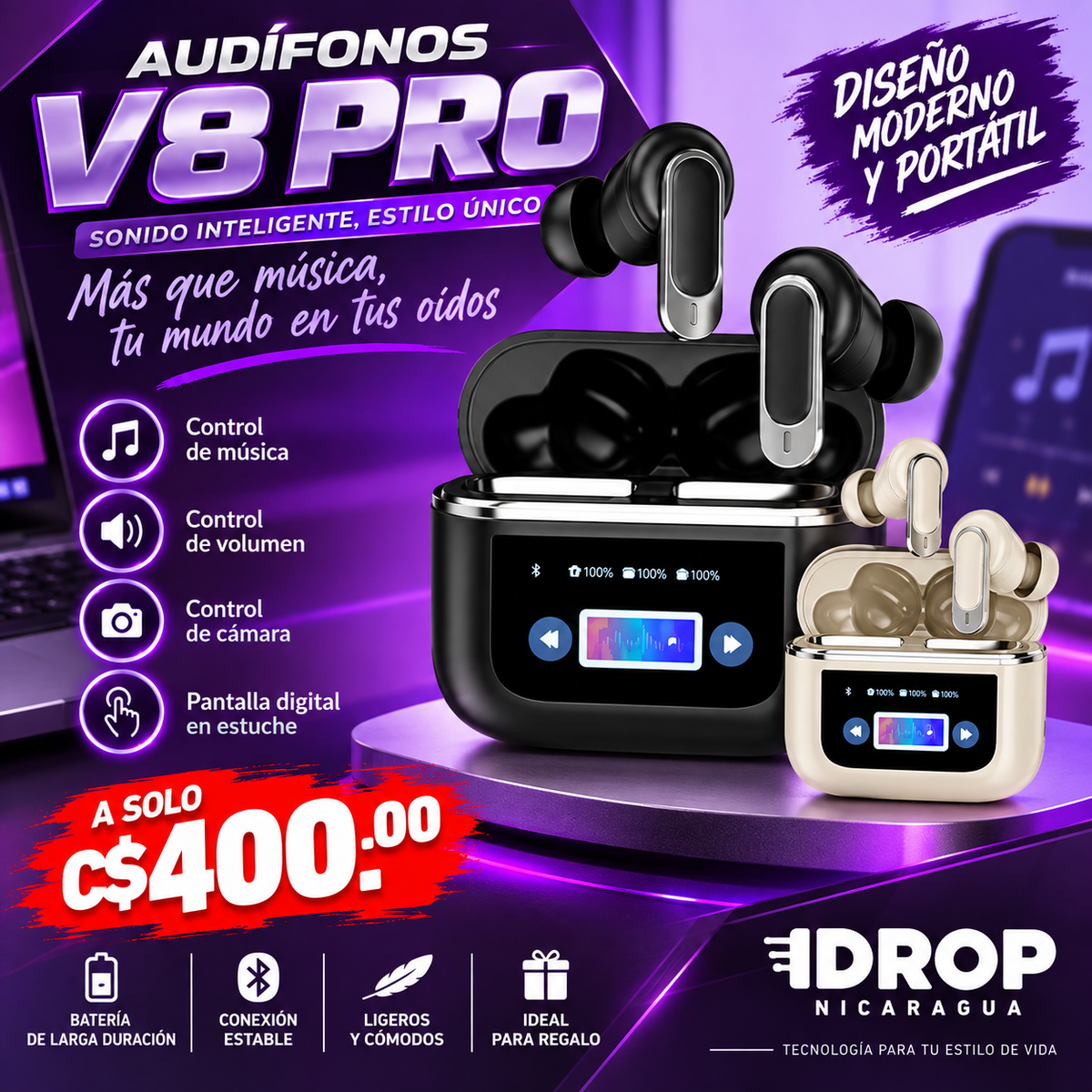Audifonos V8