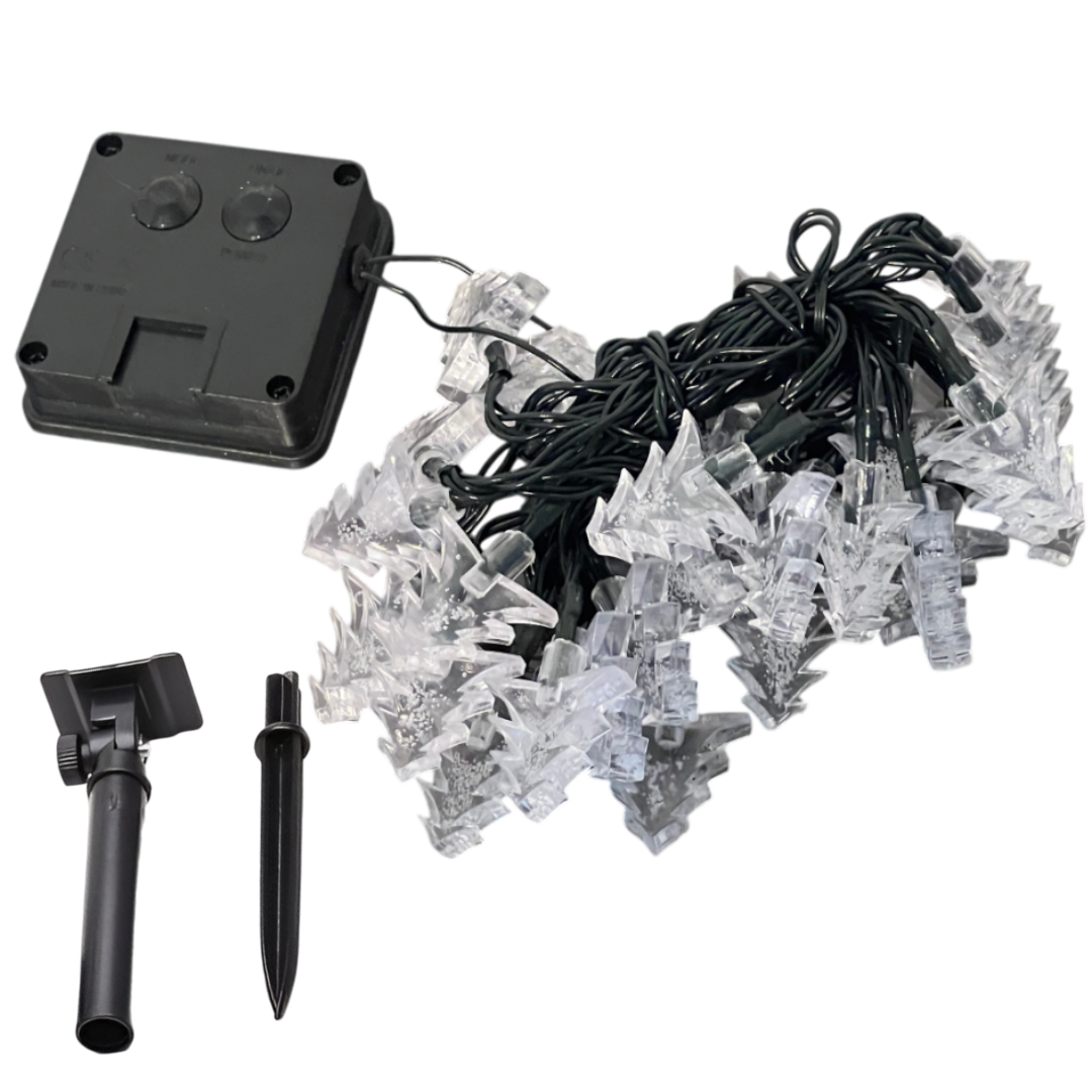 Luces solares de árbol de navidad 30 focos set de dos cajas (compra un set y llévate una caja de regalía)