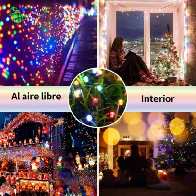 3 cajas de luces navideñas solares (cada caja contiene 100 leds de 10 metros de largo)