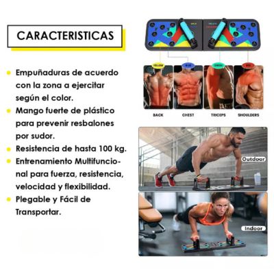 Tabla para ejercicios multifuncional (pecho, brazos, espalda)