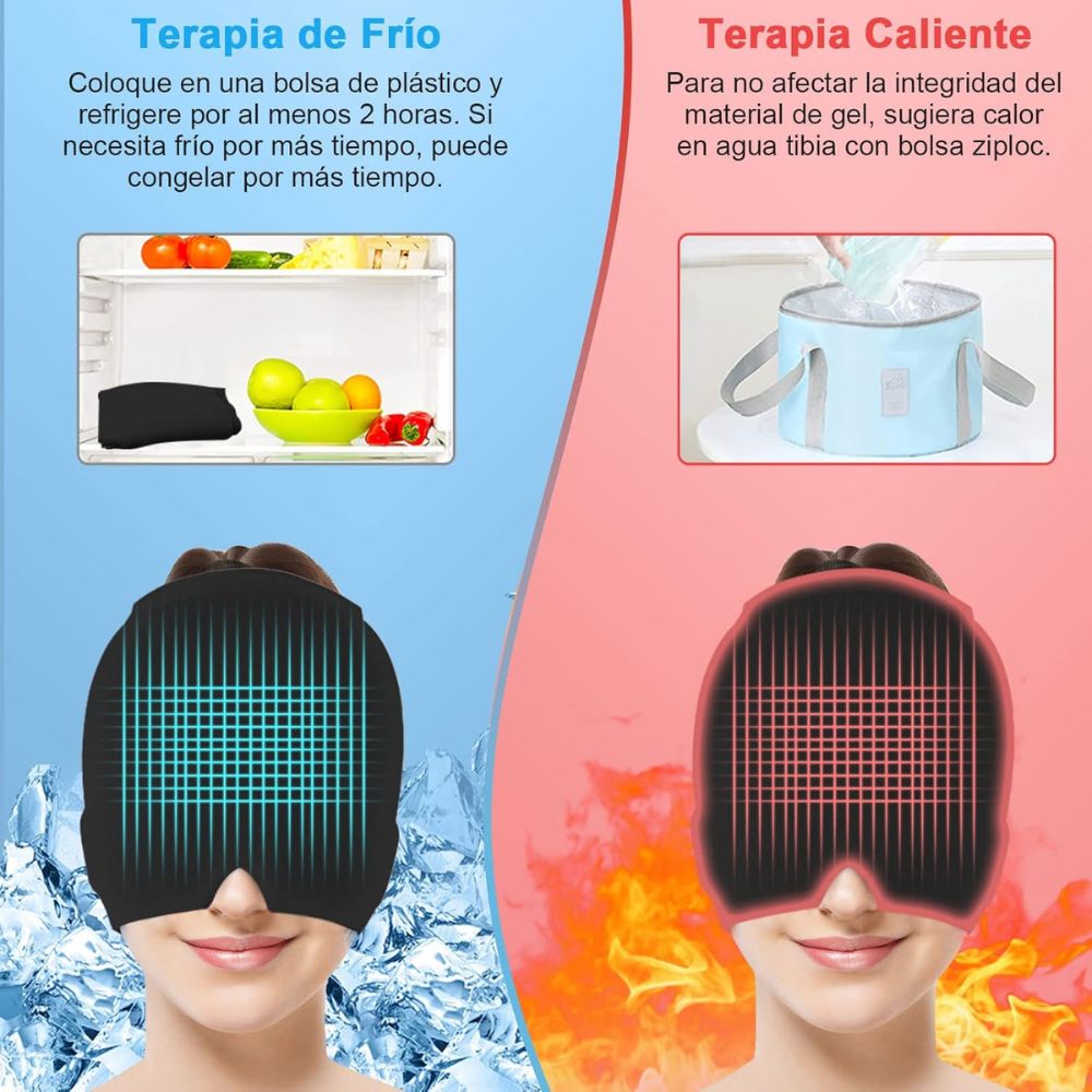 Gorro para combatir la Migraña (Compra 1 y lleva 1 Gratis) Gel solamente en la parte frontal.