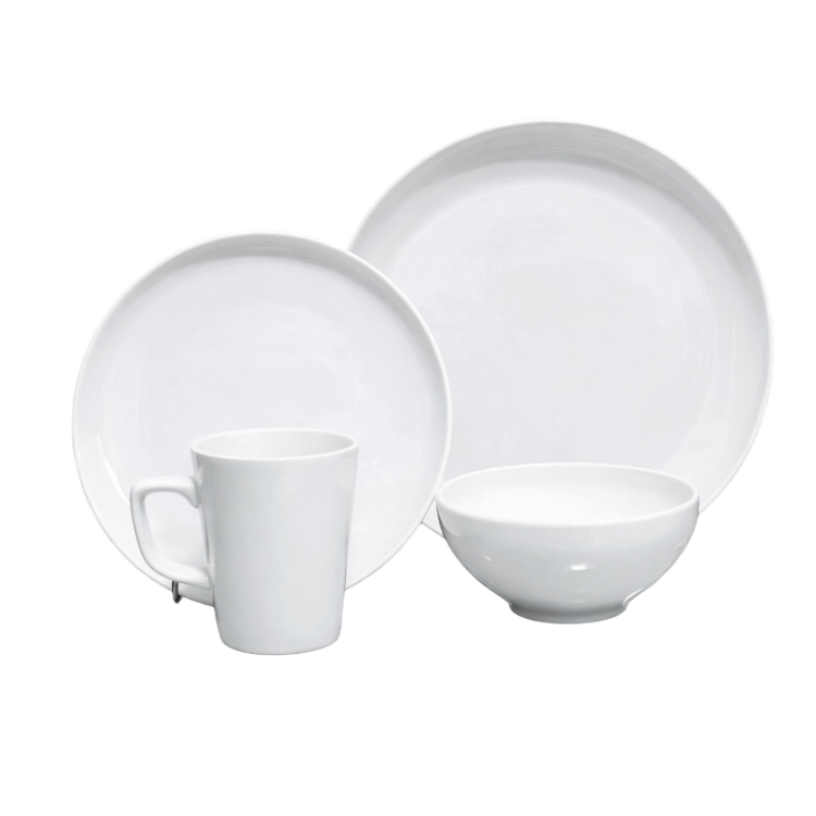 Vajilla 16 piezas de porcelana blanca TV-VG01