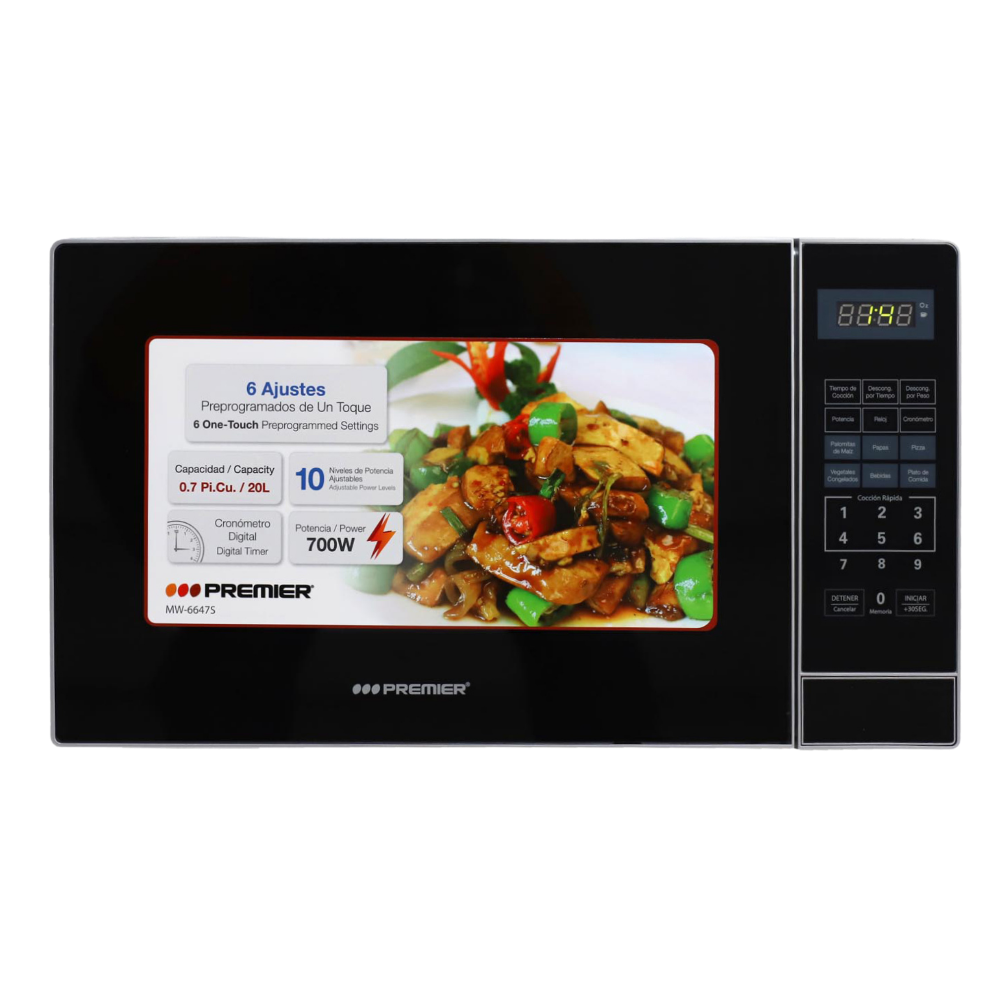 Microondas 20L/0.7PC Plateado MW-6647S