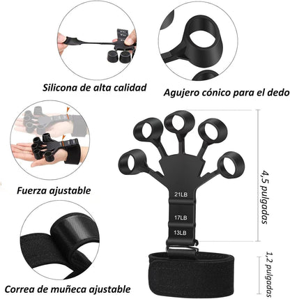 Set ejercitador de mano. (1 hangrid + 1 ejercitadores  de dedos) REGALIA 1 BOTELLA PLEGABLE DE SILICON
