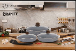 SET DE SARTEN 20/24/28CM 7PZAS GRAITE