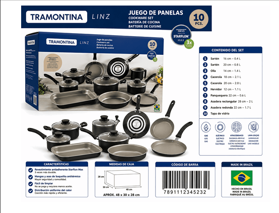 OLLAS DE COCINA 10 PZS LINZ