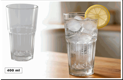SET DE 6 VASO DE VIDRIO 400ML T-1476