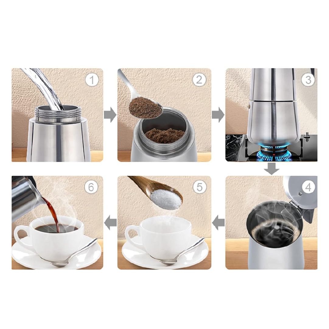 Cafetera italiana acero inoxidable