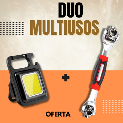 Duo Multiusos (llave multimedidas y mini linterna multifuncional)