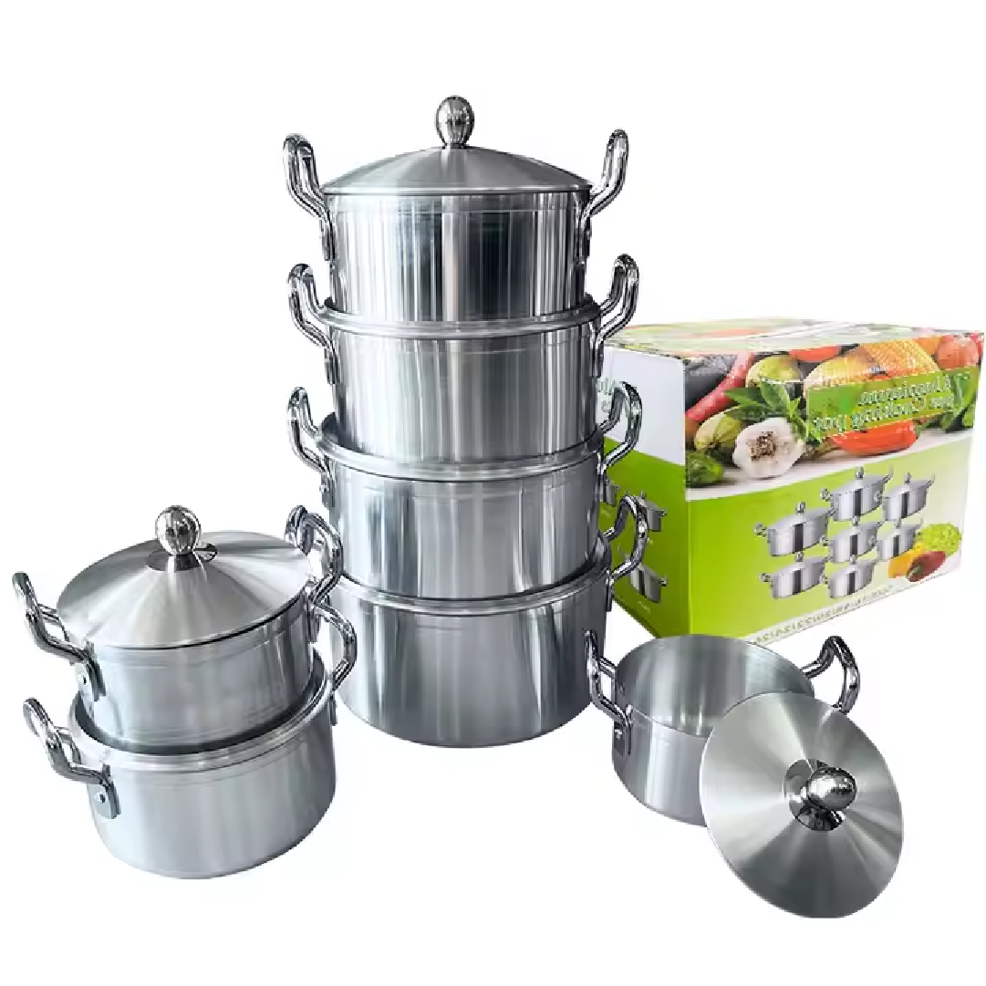 Set de ollas de 7 piezas de aluminio
