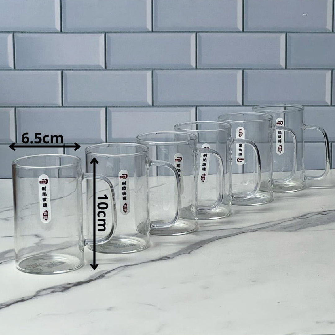Set de 6 tazas de vidrio 270 ml