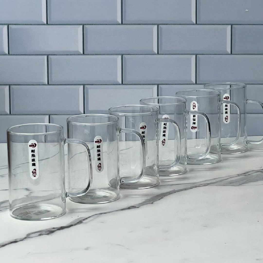 Set de 6 tazas de vidrio 270 ml